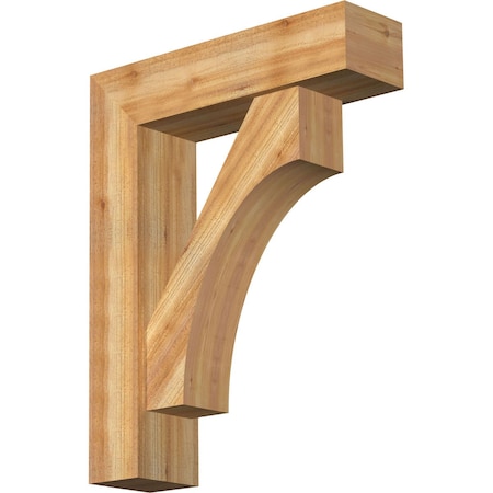 Ekena Millwork Westlake Block Rough Sawn Bracket w/ Offset Brace, Western Red Cedar, 8"W x 30"D x 38"H BKT0806X30X38WTL05RWR